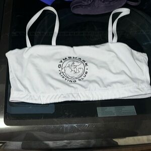 White lifting club Gymshark sports bra